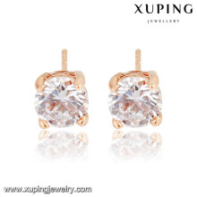 20538 xuping vente en gros simple boucles d&#39;oreilles plaqué or